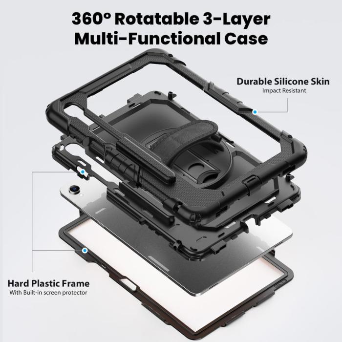 Bild 4, Tech-Protect Samsung Galaxy Tab S11 Skal 360 Solid Svart