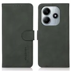 KHAZNEH Xiaomi Redmi Note 14 4G Fodral Retro L&auml;der Gr&ouml;n