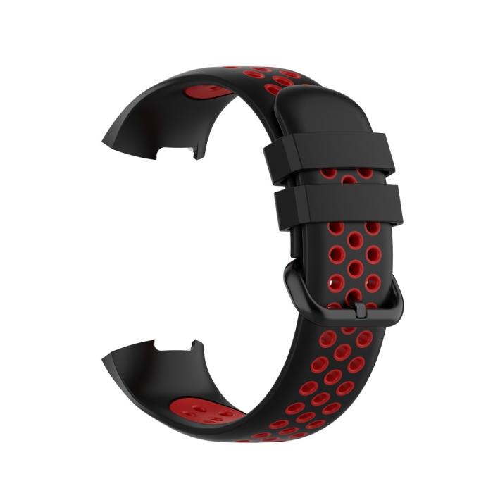 Bild 4, Fitbit Charge 4/3 Silikon Träningsarmband Svart/Röd
