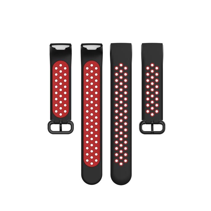 Bild 5, Fitbit Charge 4/3 Silikon Träningsarmband Svart/Röd