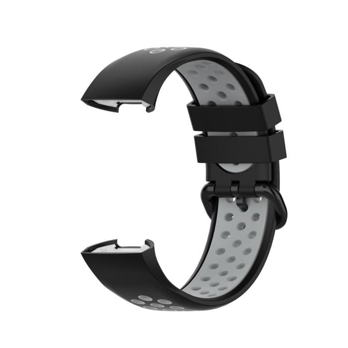 Bild 3, Fitbit Charge 4/3 Silikon Träningsarmband Svart/Grå