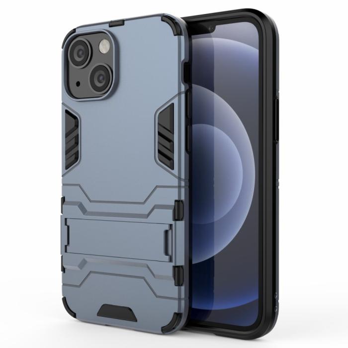 Bild 1, iPhone 13 Mini - Hybrid Armor Skal Med Kickstand - Navy Blue
