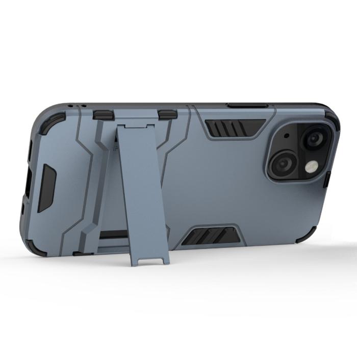 Bild 2, iPhone 13 Mini - Hybrid Armor Skal Med Kickstand - Navy Blue
