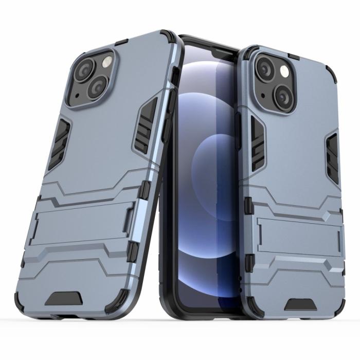 Bild 4, iPhone 13 Mini - Hybrid Armor Skal Med Kickstand - Navy Blue