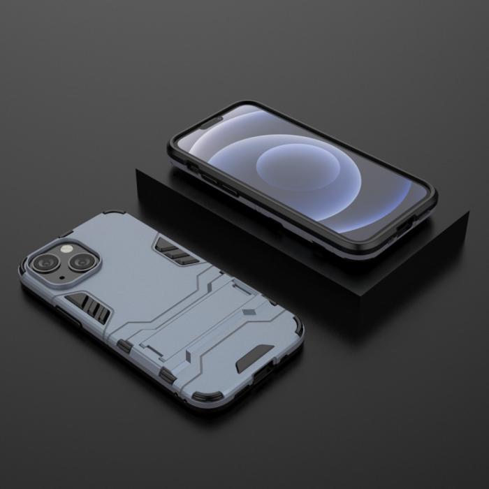 Bild 6, iPhone 13 Mini - Hybrid Armor Skal Med Kickstand - Navy Blue