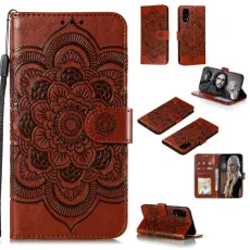 Huawei P40 - Mandala Pl&aring;nboksfodral - Brun