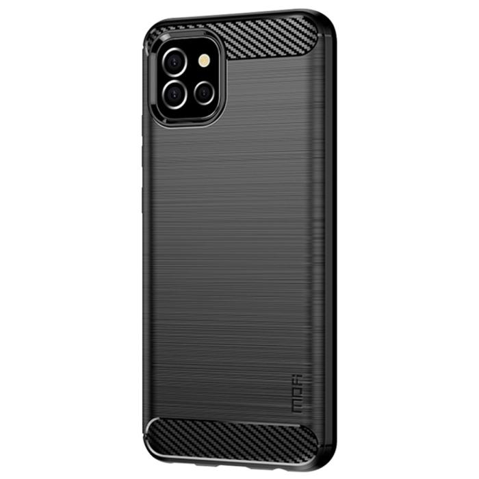 Bild 2, MOFI Samsung Galaxy A03 Skal Borstad Stål Textur Svart