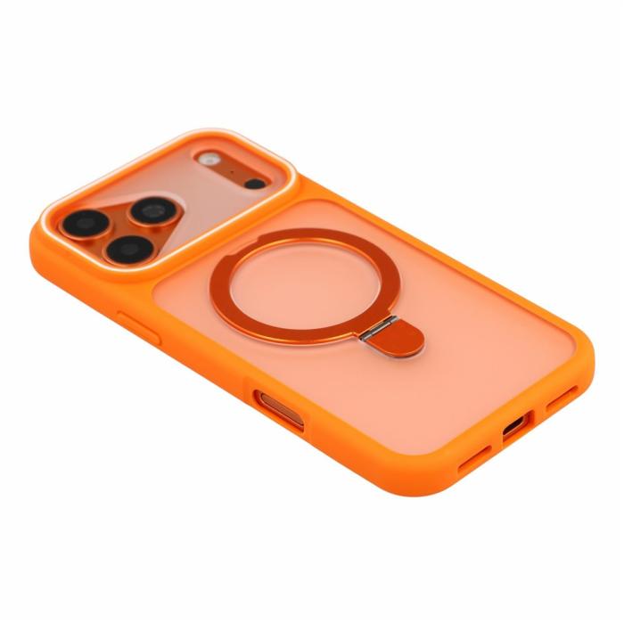 Bild 4, iPhone 18 Pro / 17 Pro Skal Med Fällbart MagSafe Stativ Orange