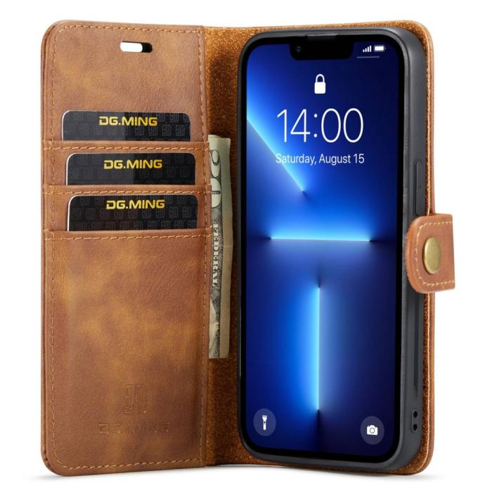Bild 2, DG.MING iPhone 14 Pro Max 2in1 Magnet Fodral / Skal Brun