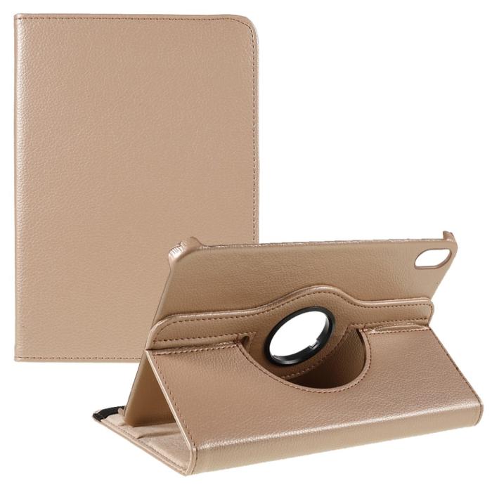 Bild 1, iPad Mini 2024/2021 Fodral 360° Rotation Litchi Guld