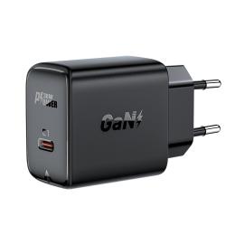 Acefast 30W GaN PD QC USB-C Väggladdare Svart