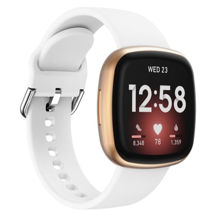 Bild 2, Fitbit Versa 4/Sense 2 Klockarmband Silikon Vit