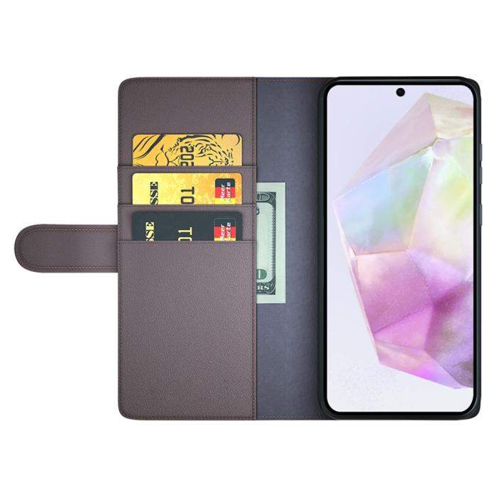 Bild 2, Samsung Galaxy A36 5G/A56 5G Fodral Premium Äkta Läder Brun