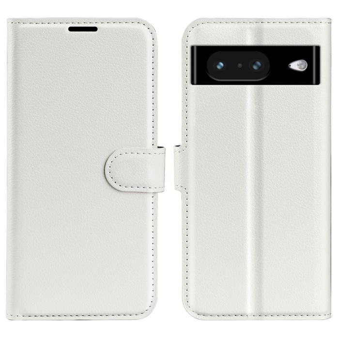 Bild 1, Google Pixel 8 Fodral Litchi Textur Vit