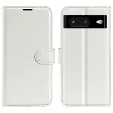 Google Pixel 8 Fodral Litchi Textur Vit