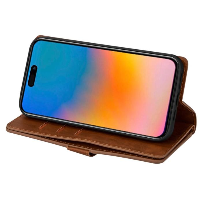 Bild 3, iPhone 15 Multifunktionellt Fodral Brun