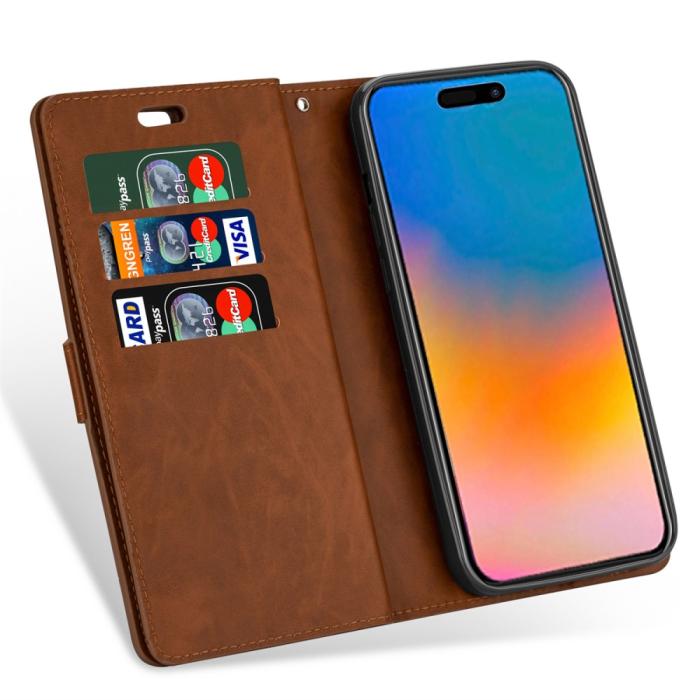 Bild 4, iPhone 15 Multifunktionellt Fodral Brun