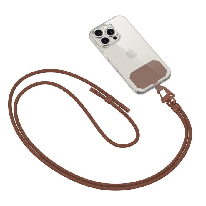 Bild 2, Tech-Protect Mobilsnöre CrossBody Strap Chocolate Brown