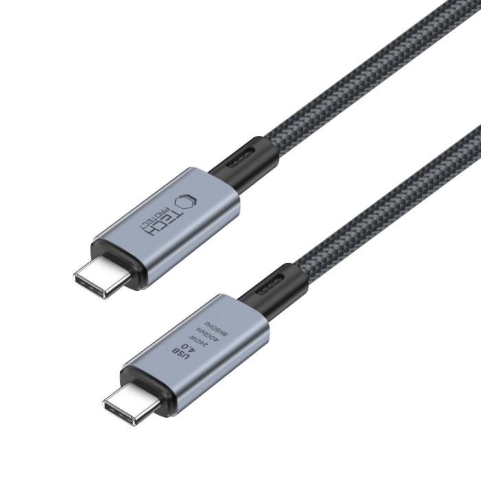 Bild 4, Tech-Protect 1 m 240W PD 8K USB-C/USB-C Kabel UltraBoost Grå