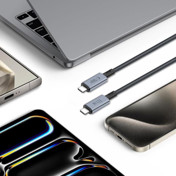 Bild 5, Tech-Protect 1 m 240W PD 8K USB-C/USB-C Kabel UltraBoost Grå