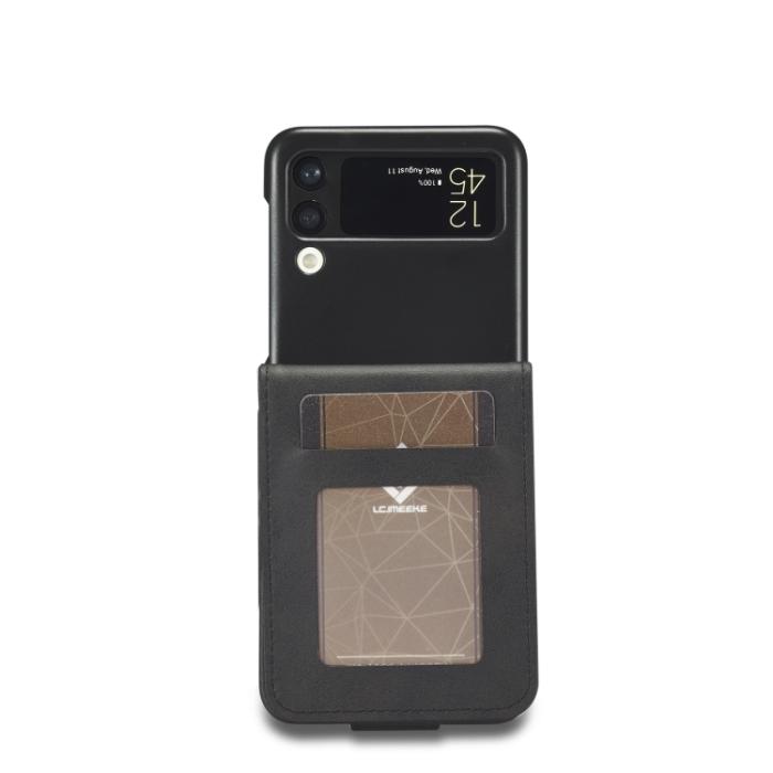 Bild 3, LC.IMEEKE Galaxy Z Flip 4 Fodral Läder Svart