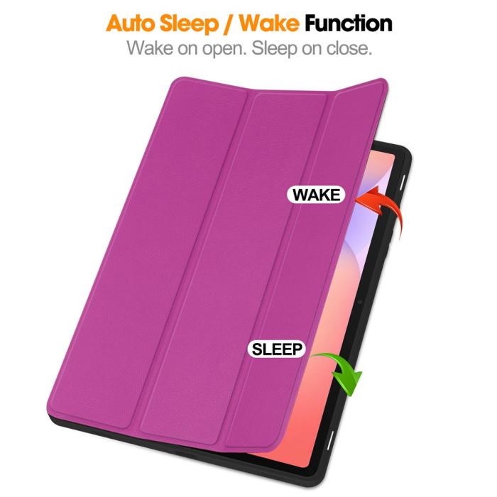Bild 3, Samsung Galaxy Tab S10 Lite Fodral Tri-Fold Pennhållare Lila