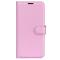 Samsung Galaxy S24 Fodral Litchi Läder Ljus Rosa