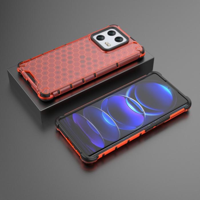 Bild 3, Xiaomi 13 Pro 5G Skal Shockproof Honeycomb Textur Röd