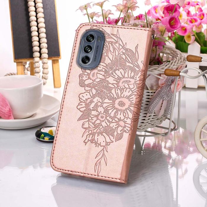 Bild 6, Motorola Moto G62 5G Fodral Med Fjäril Tryck Roséguld