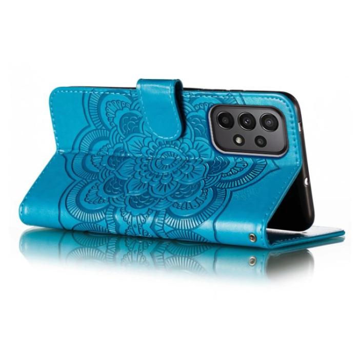 Bild 5, Samsung Galaxy A24 5G Fodral Mandala Läder Blå