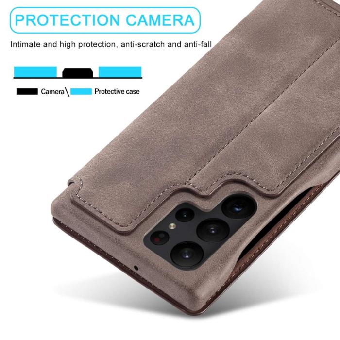 Bild 6, LC.IMEEKE Samsung Galaxy S23 Ultra Fodral Flip Läder Brun