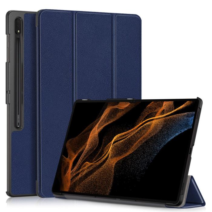 Bild 1, Samsung Galaxy Tab S9 Ultra Fodral Tri-Fold Mörk Blå