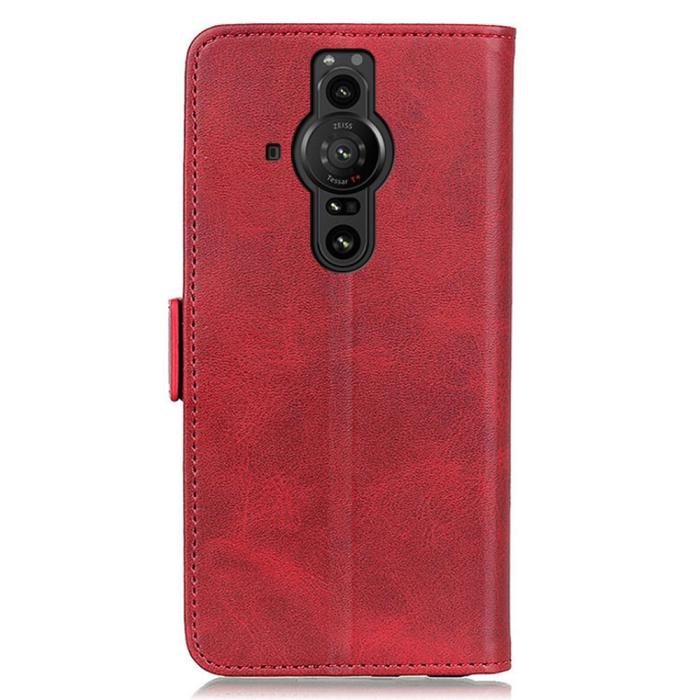 Bild 3, Sony Xperia Pro-I Fodral Läder Med Magnetisk Stängning Röd