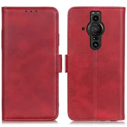 Sony Xperia Pro-I Fodral Läder Med Magnetisk Stängning Röd
