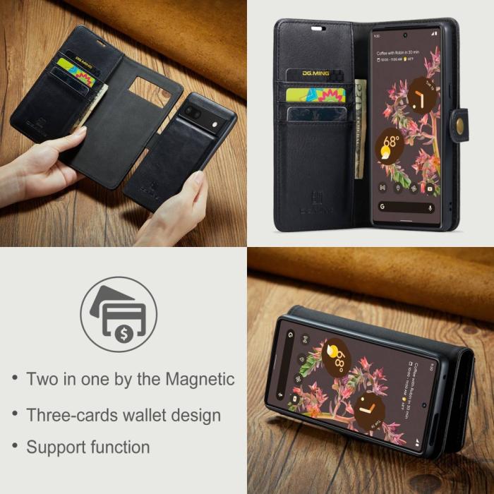 Bild 6, DG.MING Google Pixel 7 2in1 Magnet Fodral / Skal Svart