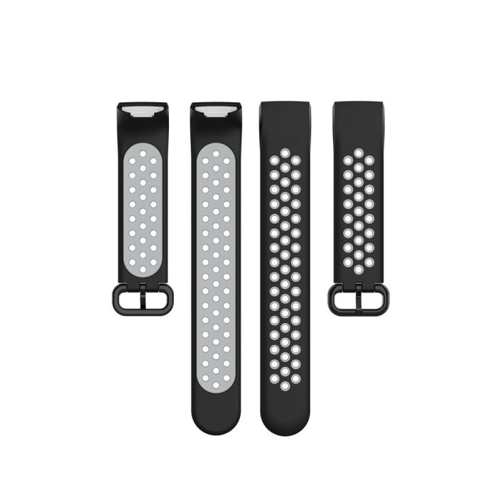 Bild 5, Fitbit Charge 4/3 Silikon Träningsarmband Svart/Grå