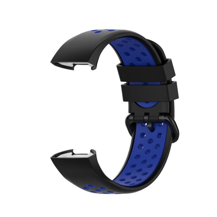 Bild 3, Fitbit Charge 4/3 Silikon Träningsarmband Svart/Blå