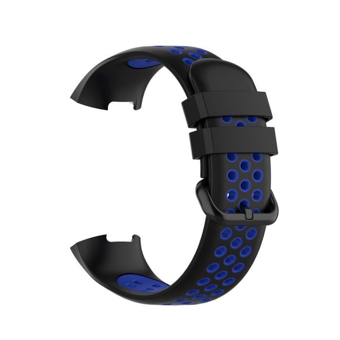 Bild 4, Fitbit Charge 4/3 Silikon Träningsarmband Svart/Blå