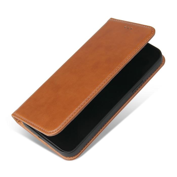 Bild 6, iPhone 13 Mini - Läder Flip Fodral - Brun