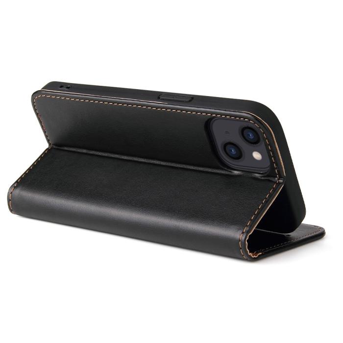 Bild 5, iPhone 13 Mini - Läder Flip Fodral - Svart