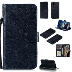 Huawei P40 - Blommigt M&ouml;nster - M&ouml;rk Bl&aring;