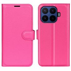 Xiaomi 17T Pro Fodral Litchi L&auml;der M&ouml;rk Rosa