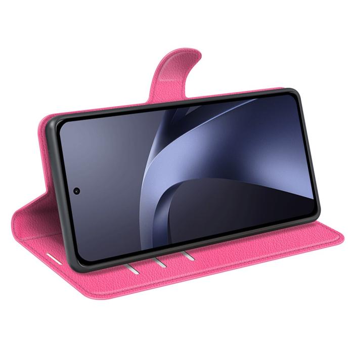 Bild 2, Xiaomi 17T Pro Fodral Litchi Läder Mörk Rosa