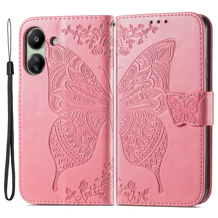 Bild 1, Xiaomi Redmi 13C 4G Fodral Big Butterfly Rosa