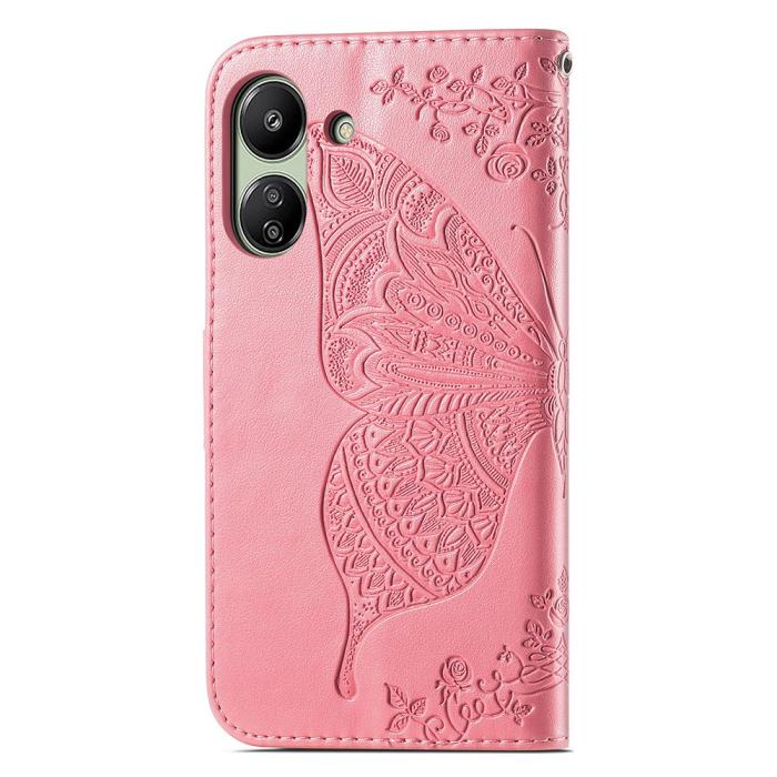 Bild 4, Xiaomi Redmi 13C 4G Fodral Big Butterfly Rosa