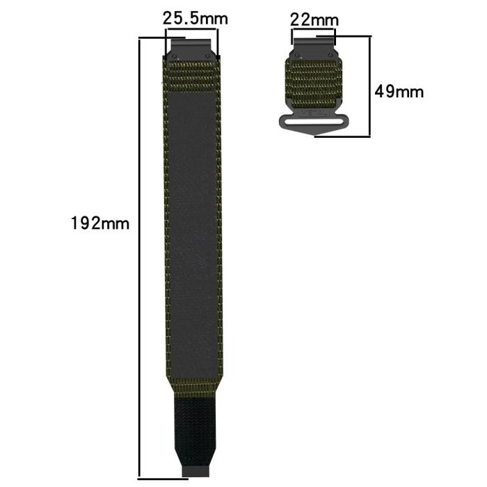 Bild 5, Klockarmband 26 mm Nylon Justerbart Svart