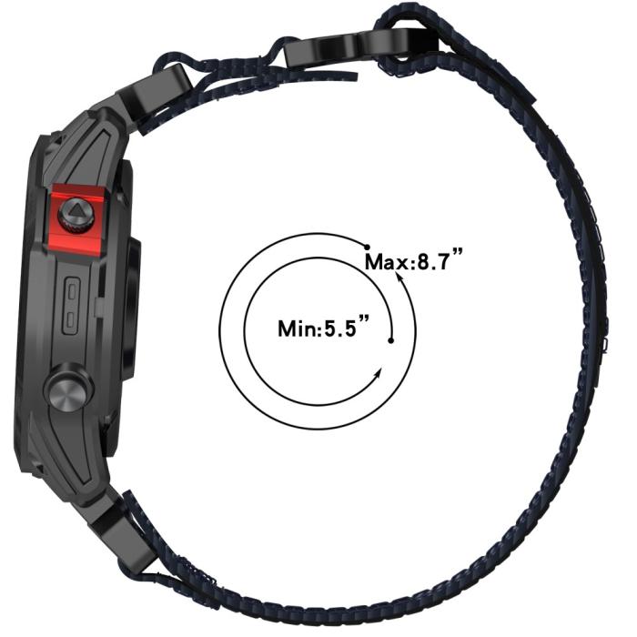 Bild 6, Klockarmband 26 mm Nylon Justerbart Svart