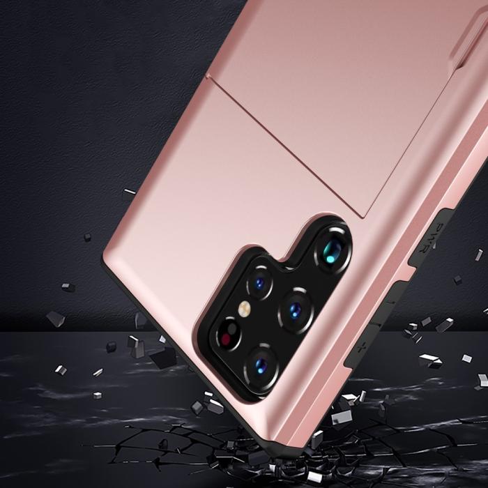 Bild 3, Samsung Galaxy S22 Ultra Skal Hybrid Med Kortfack Rosa