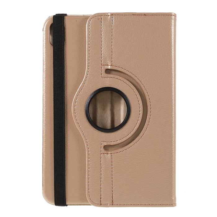 Bild 4, iPad Mini 2024/2021 Fodral 360° Rotation Litchi Guld