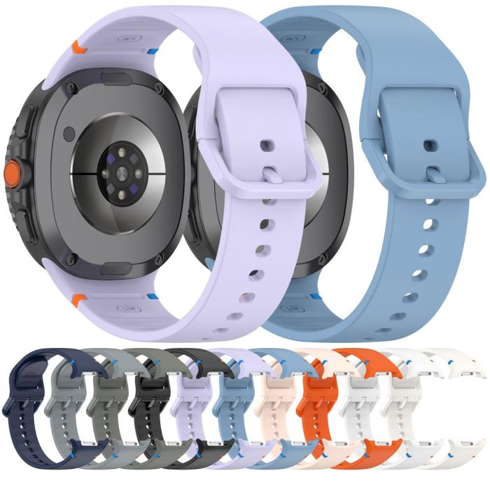 Bild 6, Galaxy Watch 8 46/44/40 mm Klockarmband Silkon Blå